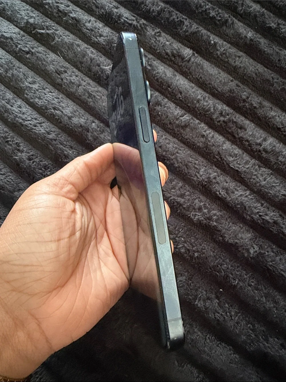 Apple iPhone in Black with Blue-Green Display Accent